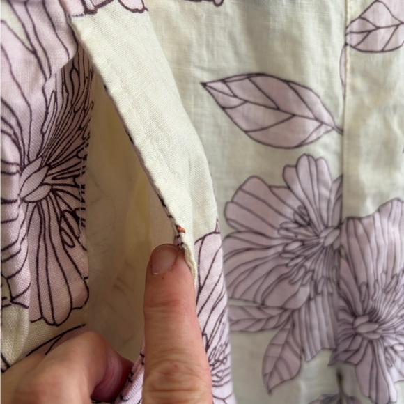 RACHEL Rachel Roy 100% Linen Wide leg crop with Purple and Orange Floral size S - Picture 3 of 8